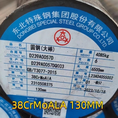 Barras redondas de aço laminado a quente 38CrMoAl DIN 1.8509 41CrAlMo7-10 130mm