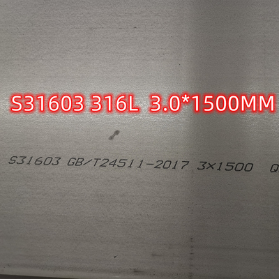 Placas de aço inoxidável de aço inoxidável das propriedades 316L da placa de ASTM A240 S31603 316L