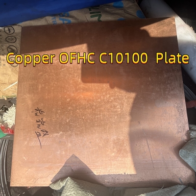 OFHC C10100 Chapa de cobre de alta condutividade livre de oxigénio 20*600*600mm Liga de cobre C10100 Chapa