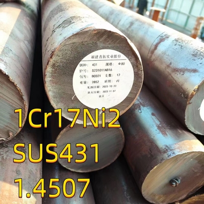 1.4057 SUS431 Barras redondas de aço EN10204 3.1 Certificado Dureza Min 180HB OD 50mm