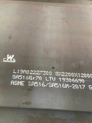 Placa de aço carbono da categoria 70 de ASME SA516, placa de aço laminada a alta temperatura para a caldeira