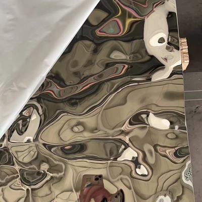 316L aço inoxidável 2000mm Decoração de espelhos Ondas de água Plaka Lata ondulada de água Superfície preta