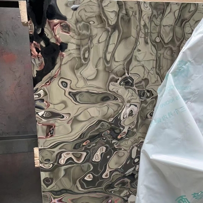 316L aço inoxidável 2000mm Decoração de espelhos Ondas de água Plaka Lata ondulada de água Superfície preta