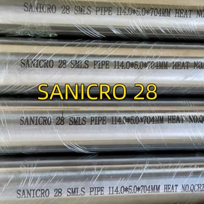 SANICRO 28 UNS N08028/W. Nr. 1.4563 SMLS TUBES ALIAgem28 Tubos de aço inoxidável 114*5*6000