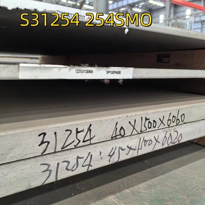 ASTM A240 SS 254SMO S31254 Espessura 6 mm x 4' x 8 Placas de aço inoxidável DIN 1.4547 F44 40*1500*6000MM