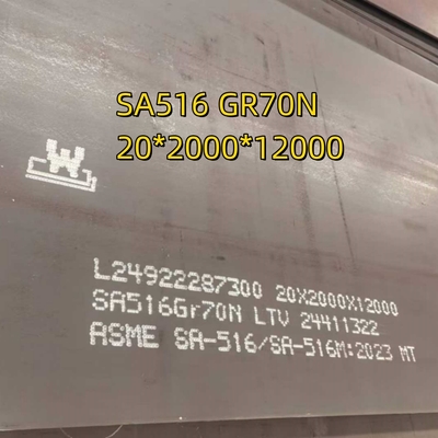 Chapa de aço carbono ASTM A-516 Gr 70 (largura 6 ft x comprimento 40 ft) espessura 3/8 IN de acordo com a EN10204 3.1 Cert