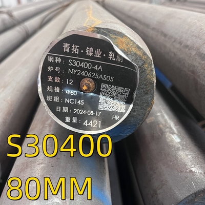 ASTM A276 Grau 304 SS304 S30400 1.4301 Barra Redonda Brilhante Polida OD 150MM