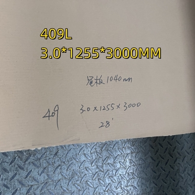 ASTM A240 Grau 409L 1.4512 3,0-12 mm laminada a quente SUS409 Chapa de aço inoxidável NO 1 Finalização
