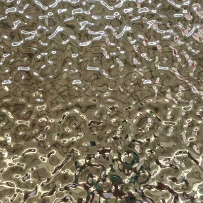 Metal 304 201 aço inoxidável folha de onda de água de parede painel decorativo de metal 0,6 * 1219 * 2438mm