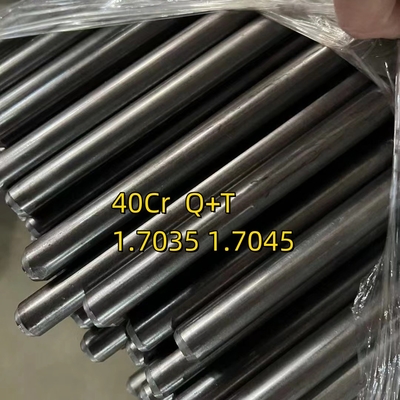 40Cr 1.7035 Q+T 25mm Diâmetro 2500mm Comprimento Barra redonda desenhada a frio Superfície brilhante H9 Tolerância HRC 28-32