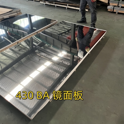 SUS430 2BA Chapa de aço inoxidável laminada a frio 8K Superfície de espelho com PVC Flim 1.2*1250*2500mm