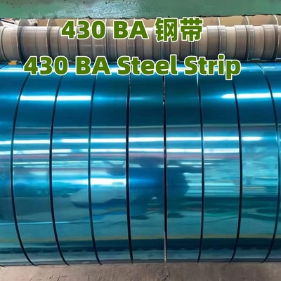 430 2BA Fita de bobina de aço inoxidável laminado a frio ASTM AISI 430 SS Bobina de tira de cintagem Usada para decoração