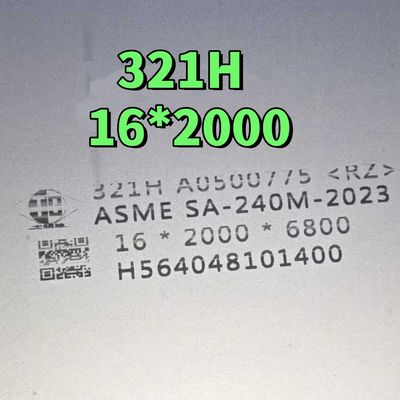ASME SA240/S240M  TP321H Placa de Aço Inoxidável SS321H 16*2000*5800mm Tratamento de Solução e Decapagem