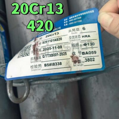 Alta em carbono EN 1.4021 / DIN X20Cr13 / AISI 420 Barrada redonda de aço inoxidável Superfície preta laminada a quente