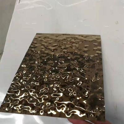 Painel de Aço Inoxidável SUS304 com Decoração de Onda de Água, Polido Espelhado Prateado