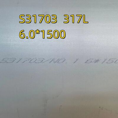 SS317LS Chapa de aço inoxidável 1.4438 X2CrNiMo18-16-4 4*1500*6000mm Chapa 317L laminada a quente